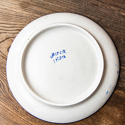 〔大皿 直径：25.5cm〕ブルーポッタリー ジャイプール陶器の円形飾り皿 大輪の花 - サブ5