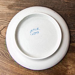 〔大皿 直径：25.5cm〕ブルーポッタリー ジャイプール陶器の円形飾り皿 大花柄 - サブ5