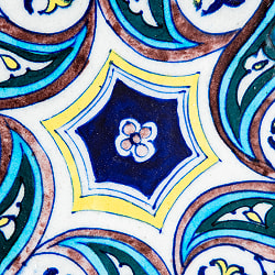 〔大皿 直径：25.5cm〕ブルーポッタリー ジャイプール陶器の円形飾り皿 螺旋 - サブ2