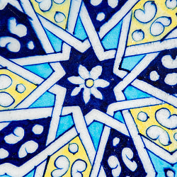 〔大皿 直径：25.5cm〕ブルーポッタリー ジャイプール陶器の円形飾り皿 ブルーモスク - サブ2