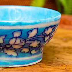 〔お椀型 直径：10.5cm〕ブルーポッタリー ジャイプール陶器の飾り皿 - サブ3