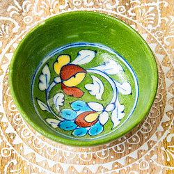 〔お椀型 直径：10.5cm〕ブルーポッタリー ジャイプール陶器の飾り皿 - サブ2