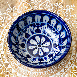 〔お椀型 直径：10.5cm〕ブルーポッタリー ジャイプール陶器の飾り皿 - サブ2