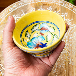 〔お椀型 直径：10.5cm〕ブルーポッタリー ジャイプール陶器の飾り皿 - サブ5