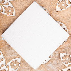 〔10cm×10cm〕ブルーポッタリー ジャイプール陶器の正方形デコレーションタイル 青オレンジ花 - サブ4