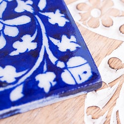 〔7.5cm×7.5cm〕ブルーポッタリー ジャイプール陶器の正方形デコレーションタイル 青花 - サブ3