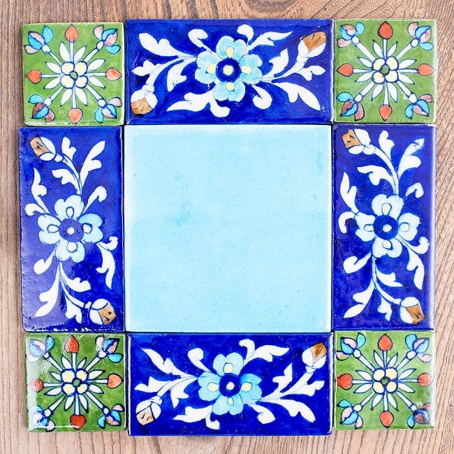 〔10cm×5cm〕ブルーポッタリー ジャイプール陶器 デコレーションタイル 青花 5 - 光沢感がありハンドペイントが映えます。