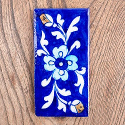 〔10cm×5cm〕ブルーポッタリー ジャイプール陶器 デコレーションタイル 青花の商品写真