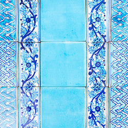 〔10cm×5cm〕ブルーポッタリー ジャイプール陶器 デコレーションタイル モロカン水色 - サブ5