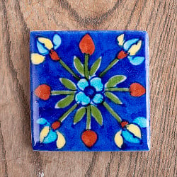 〔5cm×5cm〕ブルーポッタリー ジャイプール陶器の正方形デコレーションタイル 青花の商品写真