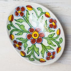 ジャイプール陶器のソープディッシュ - オレンジ - サブ3