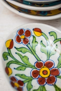 ジャイプール陶器のソープディッシュ - オレンジ - サブ4