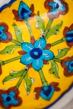 ジャイプール陶器のソープディッシュ - 黄色 - サブ5