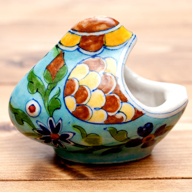 ブルーポッタリー ジャイプール陶器のお魚灰皿・小物入れ - 青 の通販