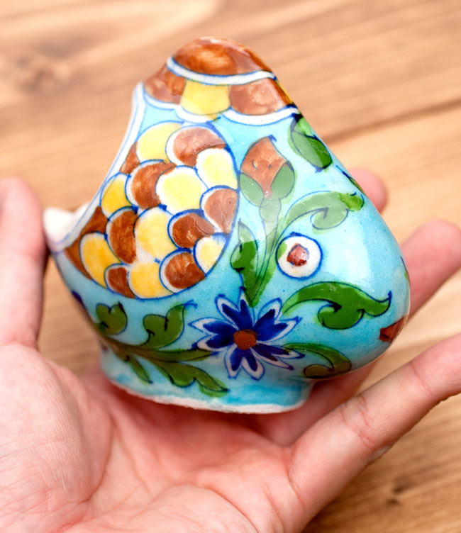 ブルーポッタリー ジャイプール陶器のお魚灰皿・小物入れ - 青 の通販