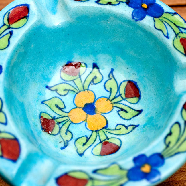 ブルーポッタリー ジャイプール陶器の灰皿・小物入れ - 水色 の通販