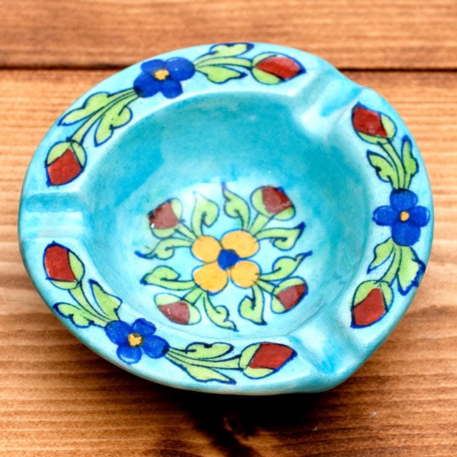 ブルーポッタリー ジャイプール陶器の灰皿・小物入れ - 水色 の通販
