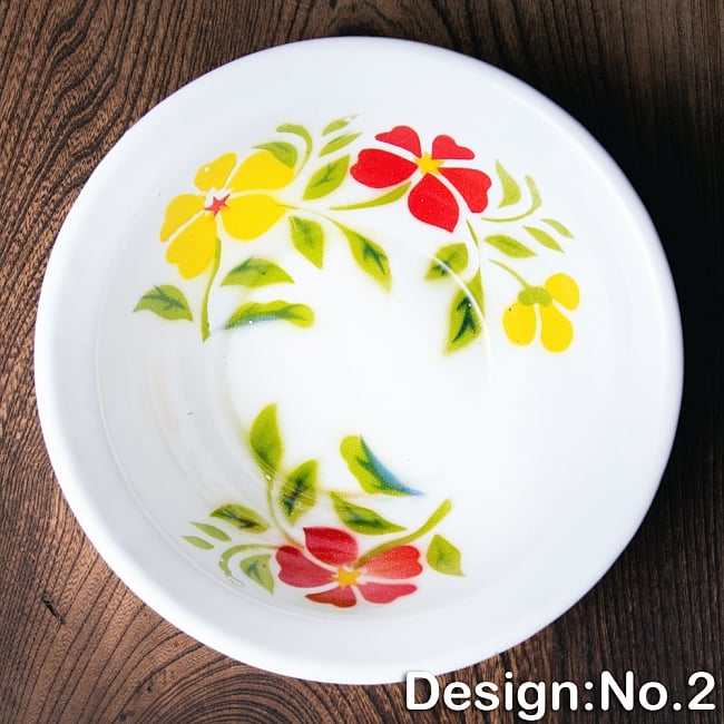 【6個セット】タイのレトロホーロー 花柄飾りボウル RABBIT BRAND〔約21.2cm×約6.4cm〕 11 - 【デザイン　No.2】は、このような柄になります。