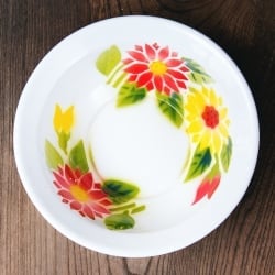 【6個セット】タイのレトロホーロー 花柄飾りボウル RABBIT BRAND〔約21.2cm×約6.4cm〕 - サブ2