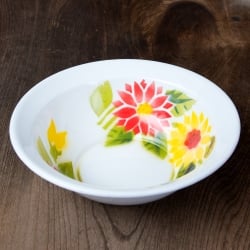 【6個セット】タイのレトロホーロー 花柄飾りボウル RABBIT BRAND〔約21.2cm×約6.4cm〕 - サブ4