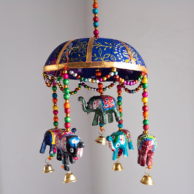 【5色展開】ゾウのハンギング1連【15cm程度】 10 - 4：紫