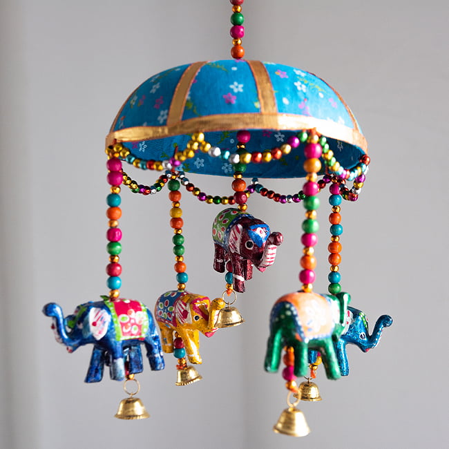【5色展開】ゾウのハンギング1連【15cm程度】 11 - 5：水色