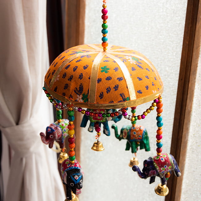 【5色展開】ゾウのハンギング1連【15cm程度】 2 - ちょっと斜め上から撮ってみました。