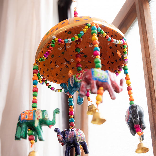 【5色展開】ゾウのハンギング1連【15cm程度】 3 - ちょっと下から覗いてみました。下から見ても可愛いです！