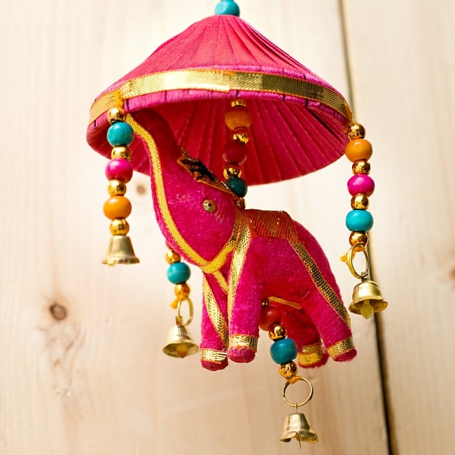 ゾウのハンギング傘-8cm ピンク 【アソート】 3 - 下から覗いてみました。