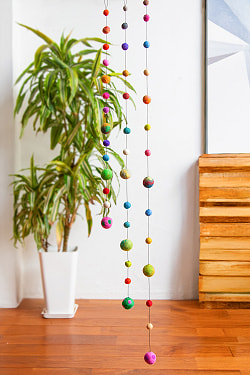 フェルトボールのコスモハンギング　【約50cm】 - サブ5