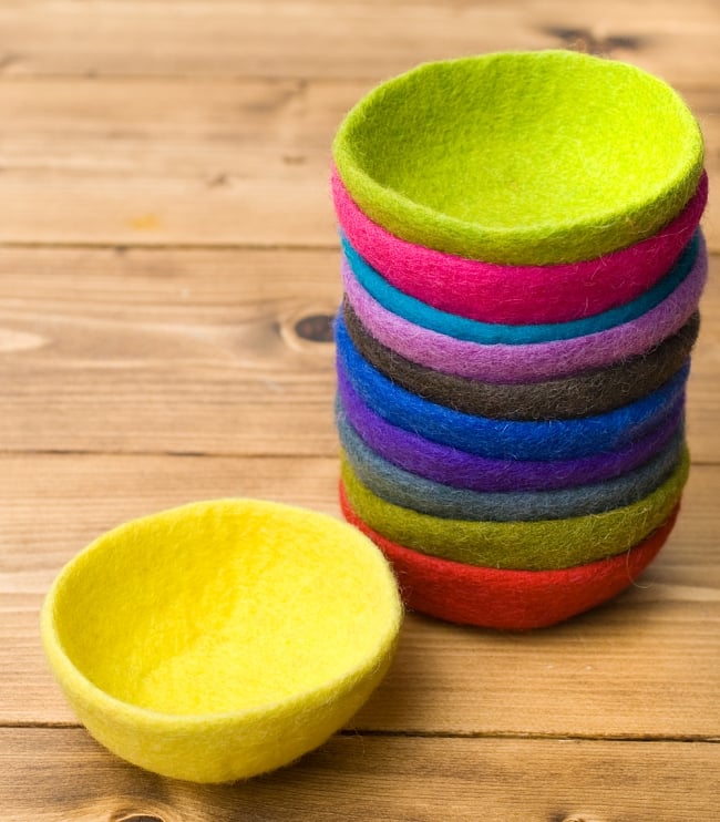 ふわふわフェルトのカラフルボウル【S】ターコイズ 7 - カラフルでとても可愛いです！