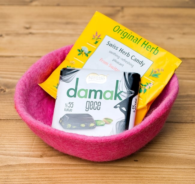 ふわふわフェルトのカラフルボウル【L】ライトグレー 6 - お菓子を入れたり、使い方は様々です＾＾