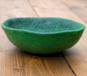 ふわふわフェルトのカラフルボウル【L】グリーンの商品写真