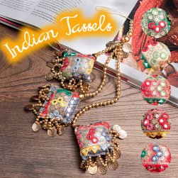 インドのきらめくタッセル カラフル3連