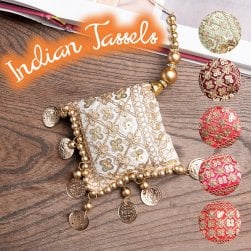 インドのきらめくタッセル フラワー1連