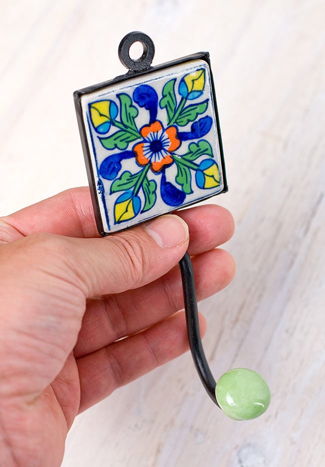 ジャイプールポッタリーの壁掛けフック - スクエア の通販 - TIRAKITA.COM