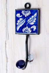 ジャイプールポッタリーの壁掛けフック - スクエアの商品写真