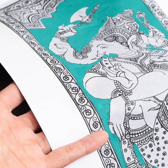  - オディシャ州の伝統絵画 パタチトラ　インドの神話と自然を描いた細密アート【1点物】 10 - 細部を見てみました。