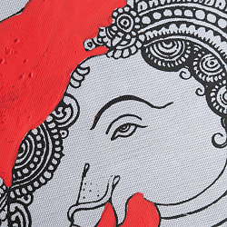 ガネーシャ - オディシャ州の伝統絵画 パタチトラ　インドの神話と自然を描いた細密アート【1点物】 - サブ5