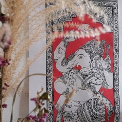 - オディシャ州の伝統絵画 パタチトラ インドの神話と自然を描いた細密アート【1点物】