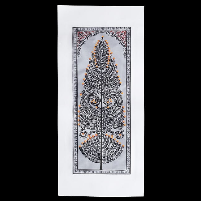 - オディシャ州の伝統絵画 パタチトラ インドの神話と自然を描いた細密アート【1点物】 2 - 全体を撮影しました