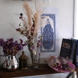 - オディシャ州の伝統絵画 パタチトラ インドの神話と自然を描いた細密アート【1点物】
