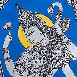 サラスバティ - オディシャ州の伝統絵画 パタチトラ インドの神話と自然を描いた細密アート【1点物】 - メイン
