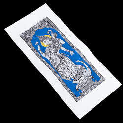 サラスバティ - オディシャ州の伝統絵画 パタチトラ インドの神話と自然を描いた細密アート【1点物】 - サブ3