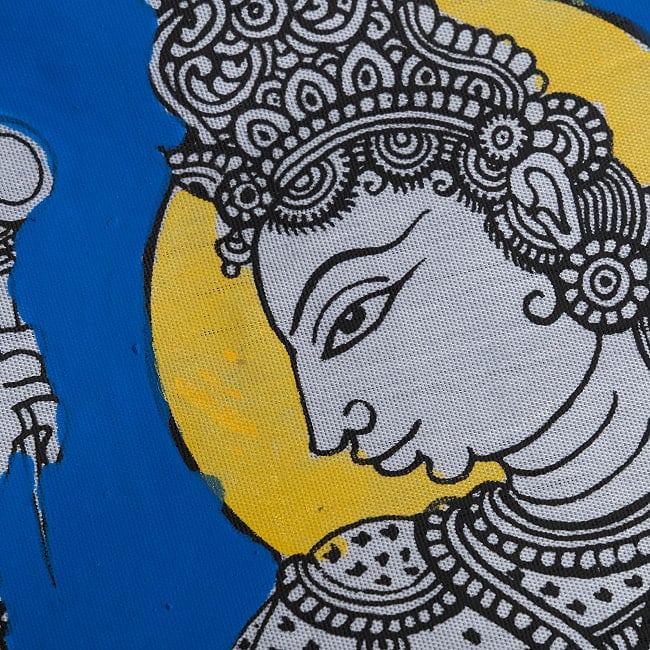  - オディシャ州の伝統絵画 パタチトラ　インドの神話と自然を描いた細密アート【1点物】 5 - 細部を見てみました。