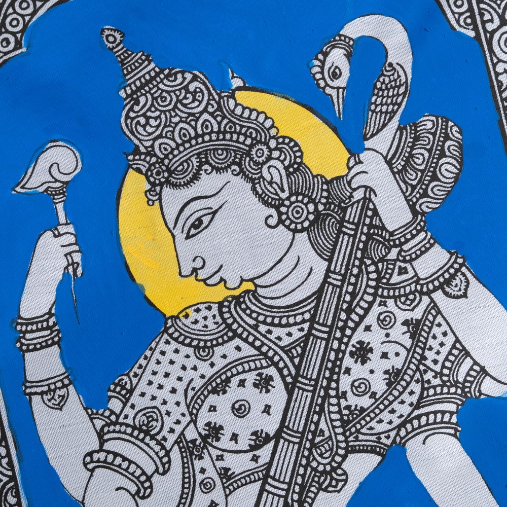  - オディシャ州の伝統絵画 パタチトラ　インドの神話と自然を描いた細密アート【1点物】1枚目の説明写真です