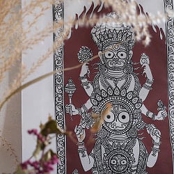 - オディシャ州の伝統絵画 パタチトラ インドの神話と自然を描いた細密アート【1点物】