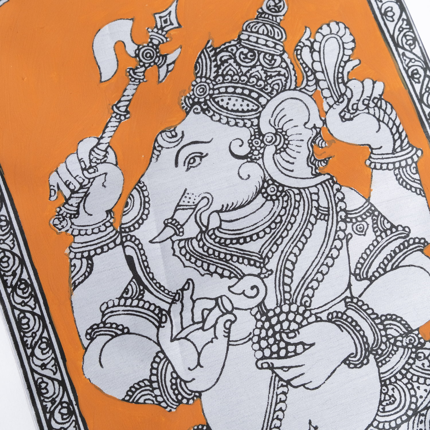 ガネーシャ - オディシャ州の伝統絵画 パタチトラ インドの神話と自然