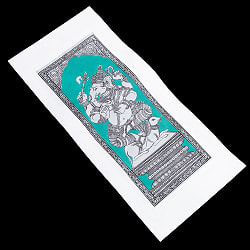 ガネーシャ - オディシャ州の伝統絵画 パタチトラ インドの神話と自然を描いた細密アート【1点物】 - サブ3