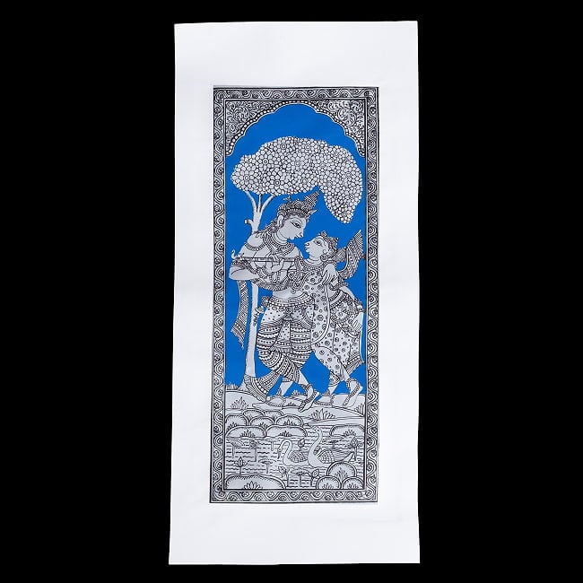 - オディシャ州の伝統絵画 パタチトラ インドの神話と自然を描いた細密アート【1点物】 2 - 全体を撮影しました